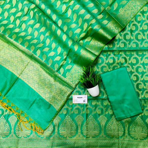 Sea Green Paan Jaal Banarasi Silk Suit