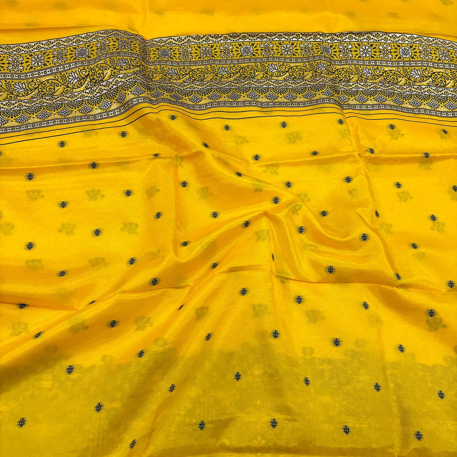Yellow Jhilmila Taj Dola Silk Banarasi Suit