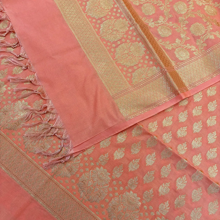 Light Peach Guldaan Katan Silk Banarasi Suit