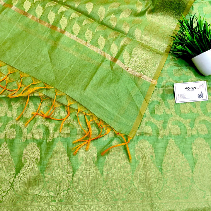 Pista Kalgha Jaal Banarasi Silk Suit