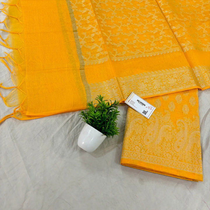 Yellow Holika Banarasi Silk Suit