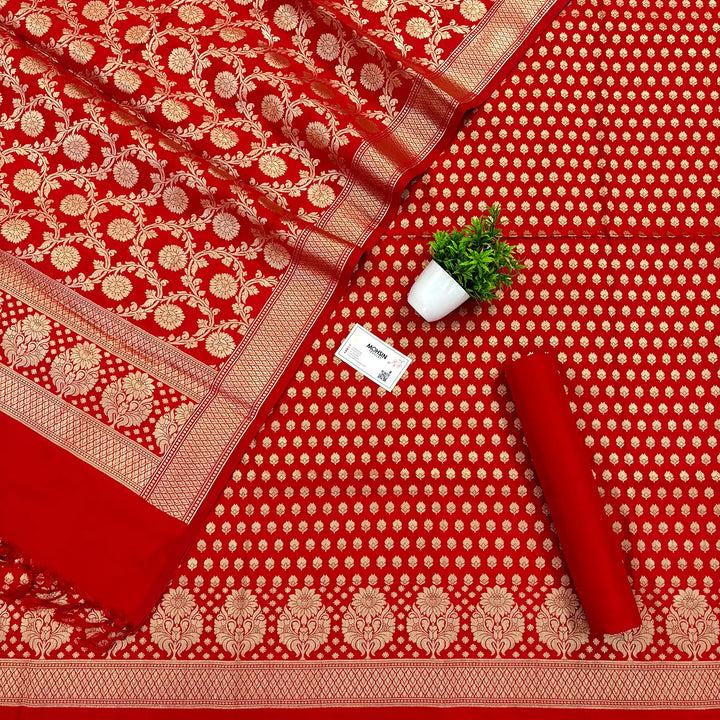 Red Guldaan Kalli Katan Silk Banarasi Suit