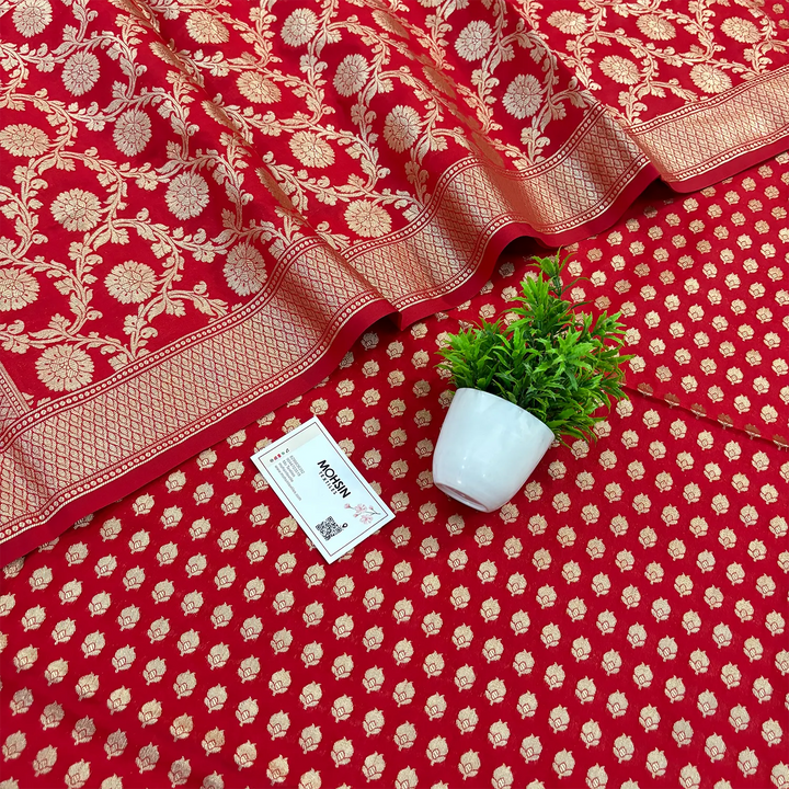 Red Guldaan Kalli Katan Silk Banarasi Suit