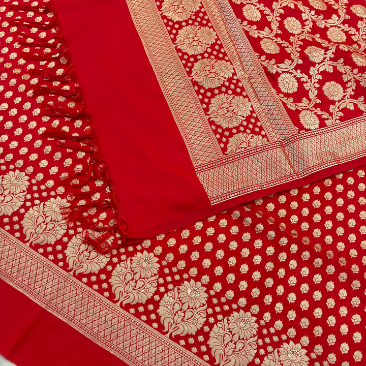 Red Guldaan Kalli Katan Silk Banarasi Suit