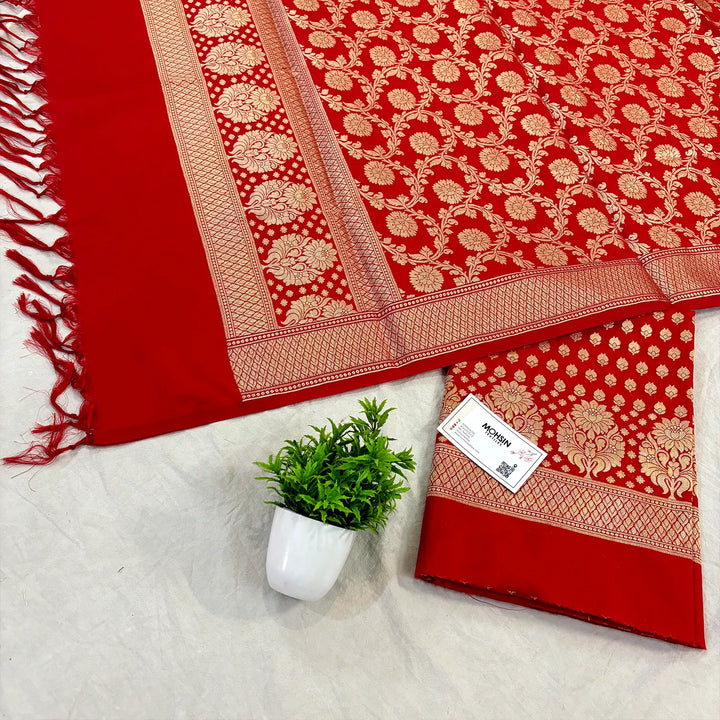 Red Guldaan Kalli Katan Silk Banarasi Suit