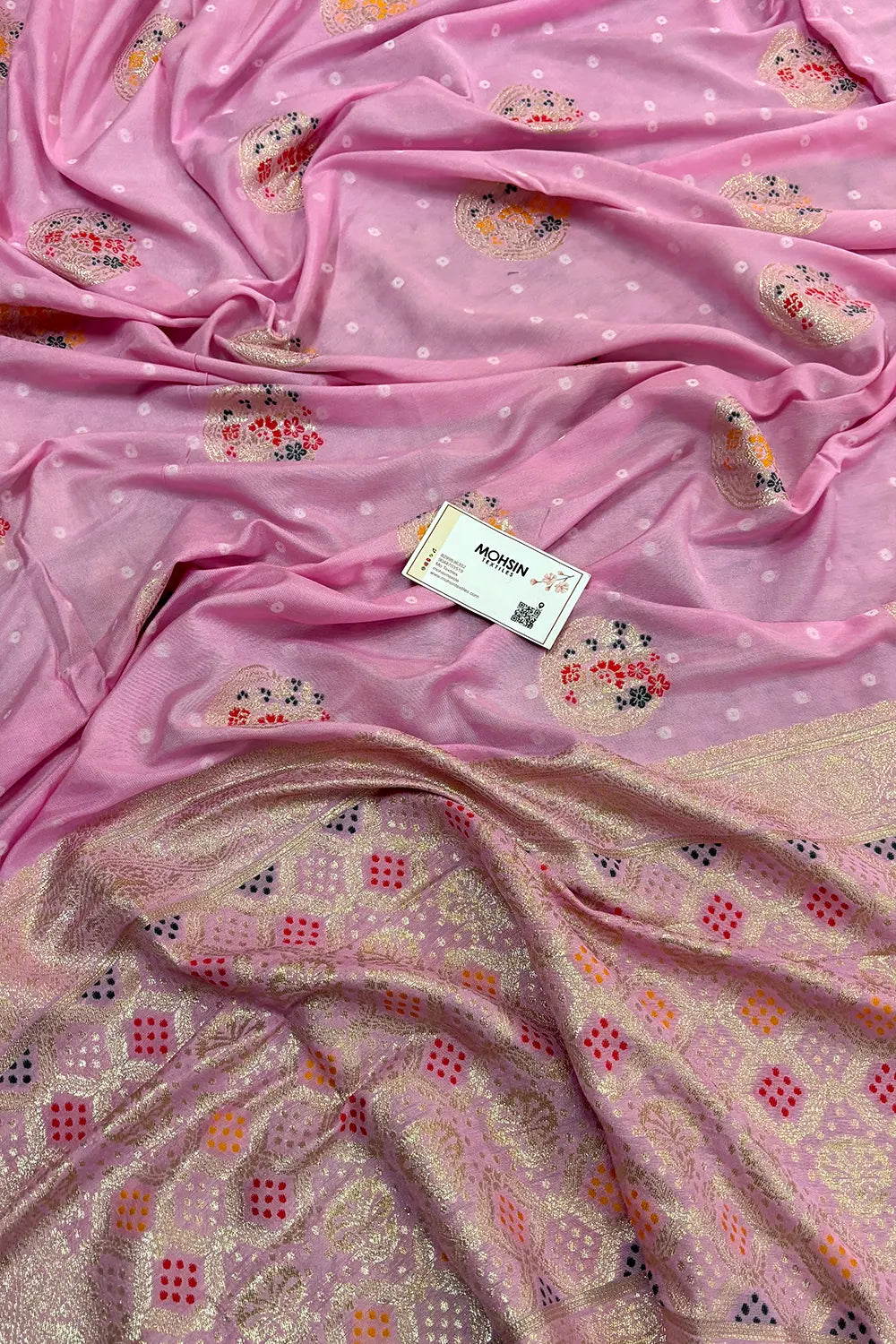 Baby Pink Cotton Silk Banarasi Saree