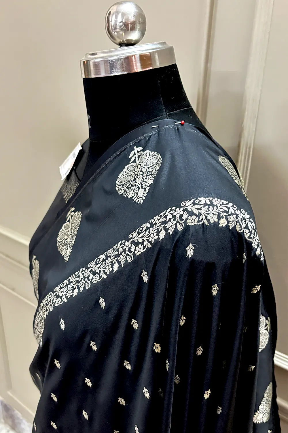 Black Zari Katan Silk Banarasi Saree