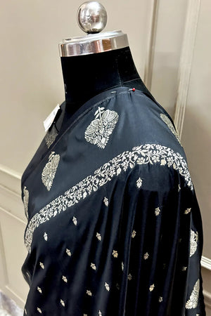 Black Zari Katan Silk Banarasi Saree
