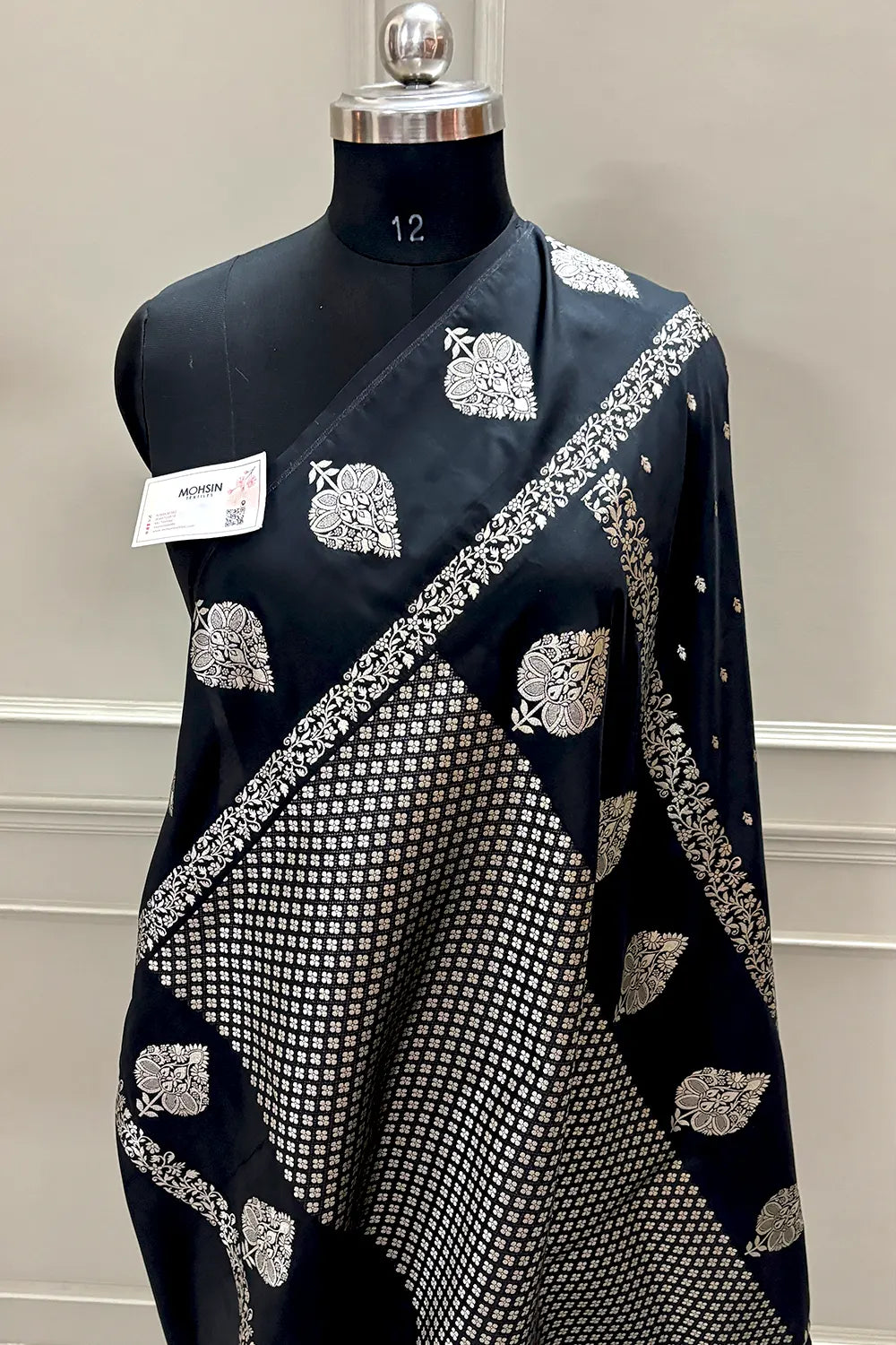 Black Zari Katan Silk Banarasi Saree