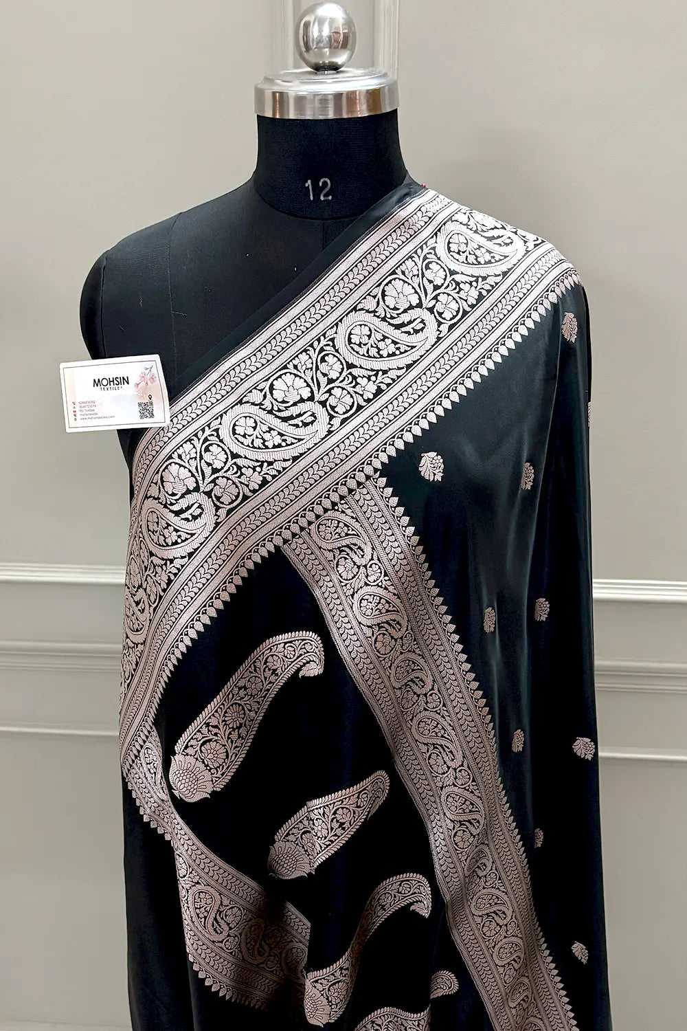 Black Zari Katan Silk Banarasi Saree