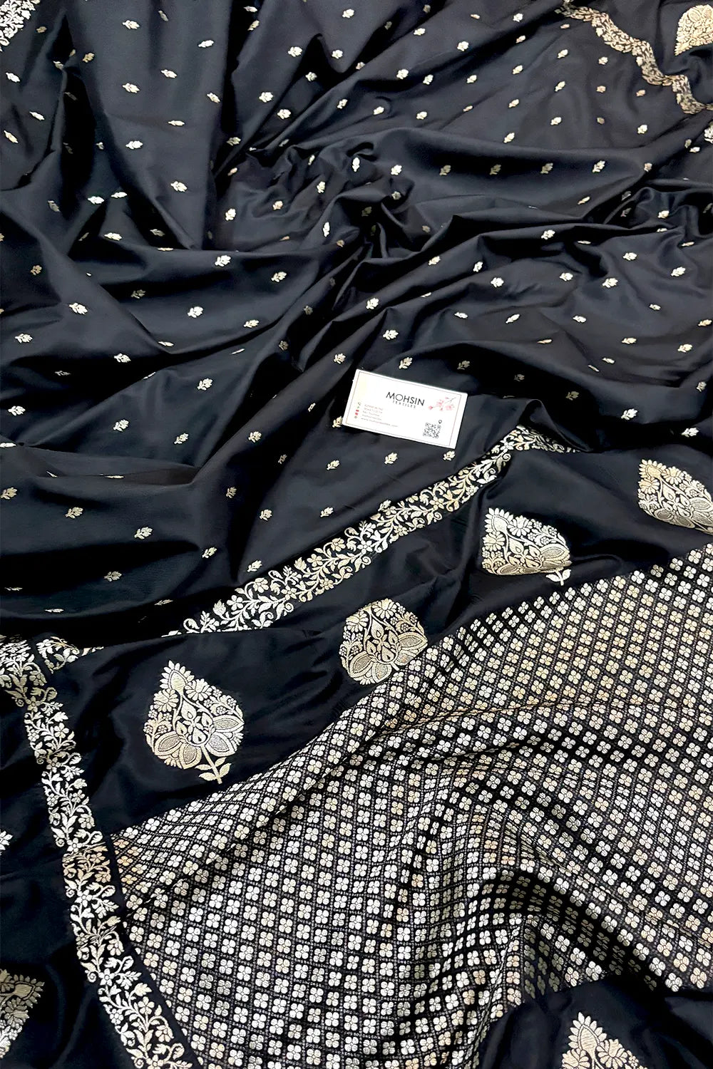 Black Zari Katan Silk Banarasi Saree