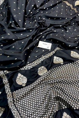 Black Zari Katan Silk Banarasi Saree