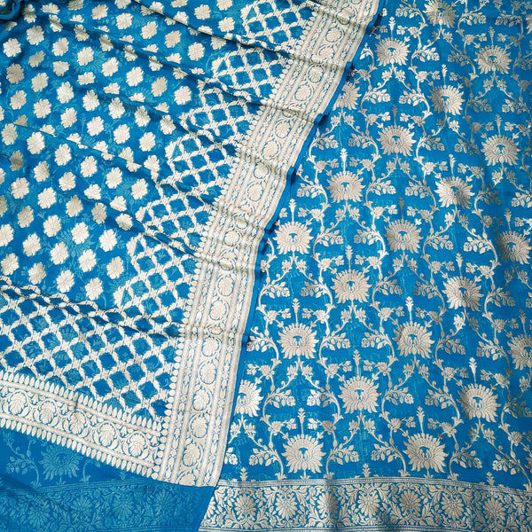Firozi Handloom Georgette Silk Banarasi Suit