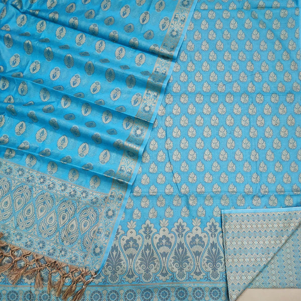 Firozi Punjabi Resham Cotton Silk Banarasi Suit