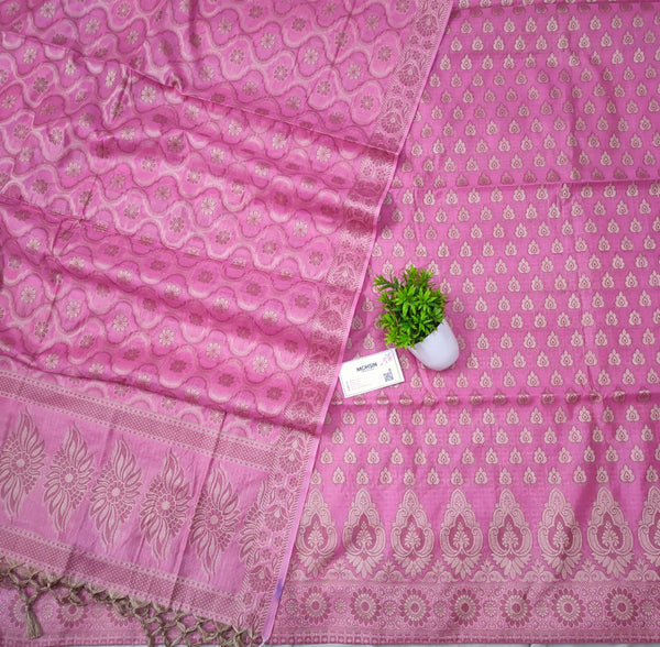 Baby Pink Agni Buti Cotton Silk Banarasi Suit