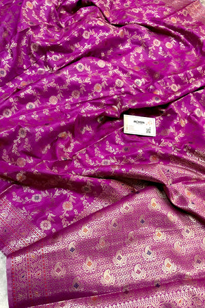 Magenta Zari Banarasi Silk Saree