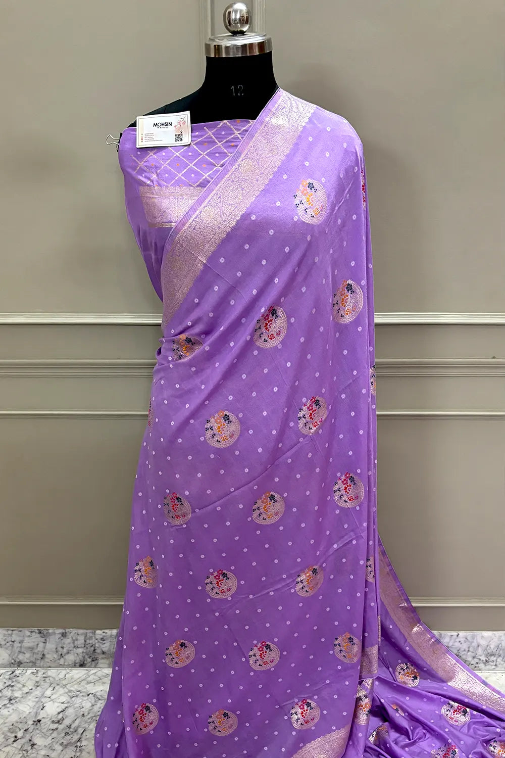 Mauve Cotton Silk Banarasi Saree