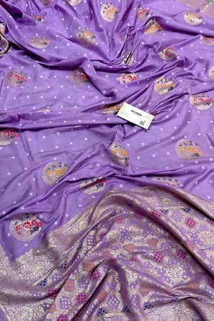 Mauve Cotton Silk Banarasi Saree