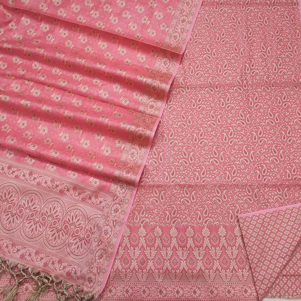 Peach Punjabi Cotton Silk Banarasi Suit