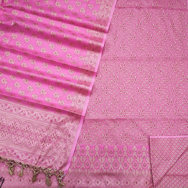 Pink Punjabi Cotton Silk Banarasi Suit
