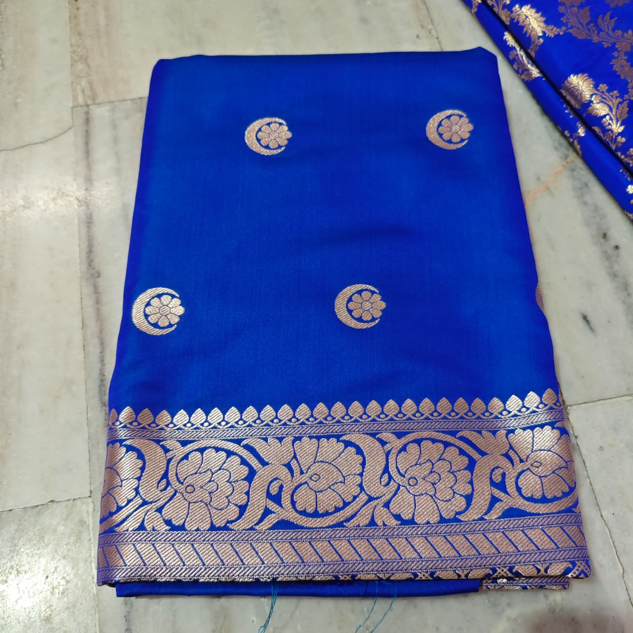 Sonakshi Sinha Royal Blue Katan Mashru Silk Banarasi Saree