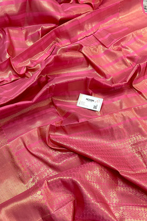 Sreeleela Pink Zari Banarasi Silk Saree