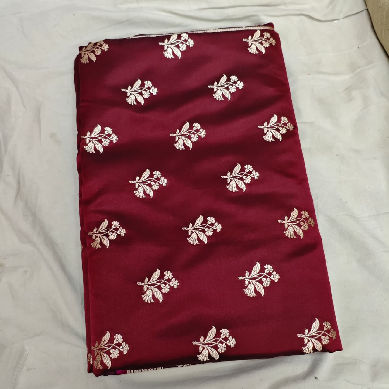 Maroon Zari Katan Silk Banarasi Saree