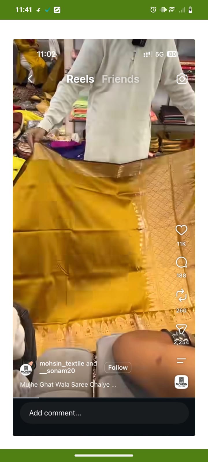 Mustard Kalyug Plain Semi Katan Silk Banarasi Saree