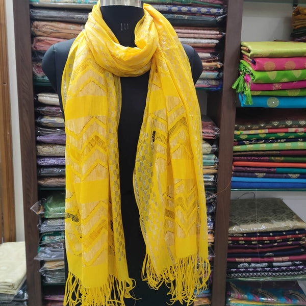 Yellow Party Wear Banarasi Silk Dupatta