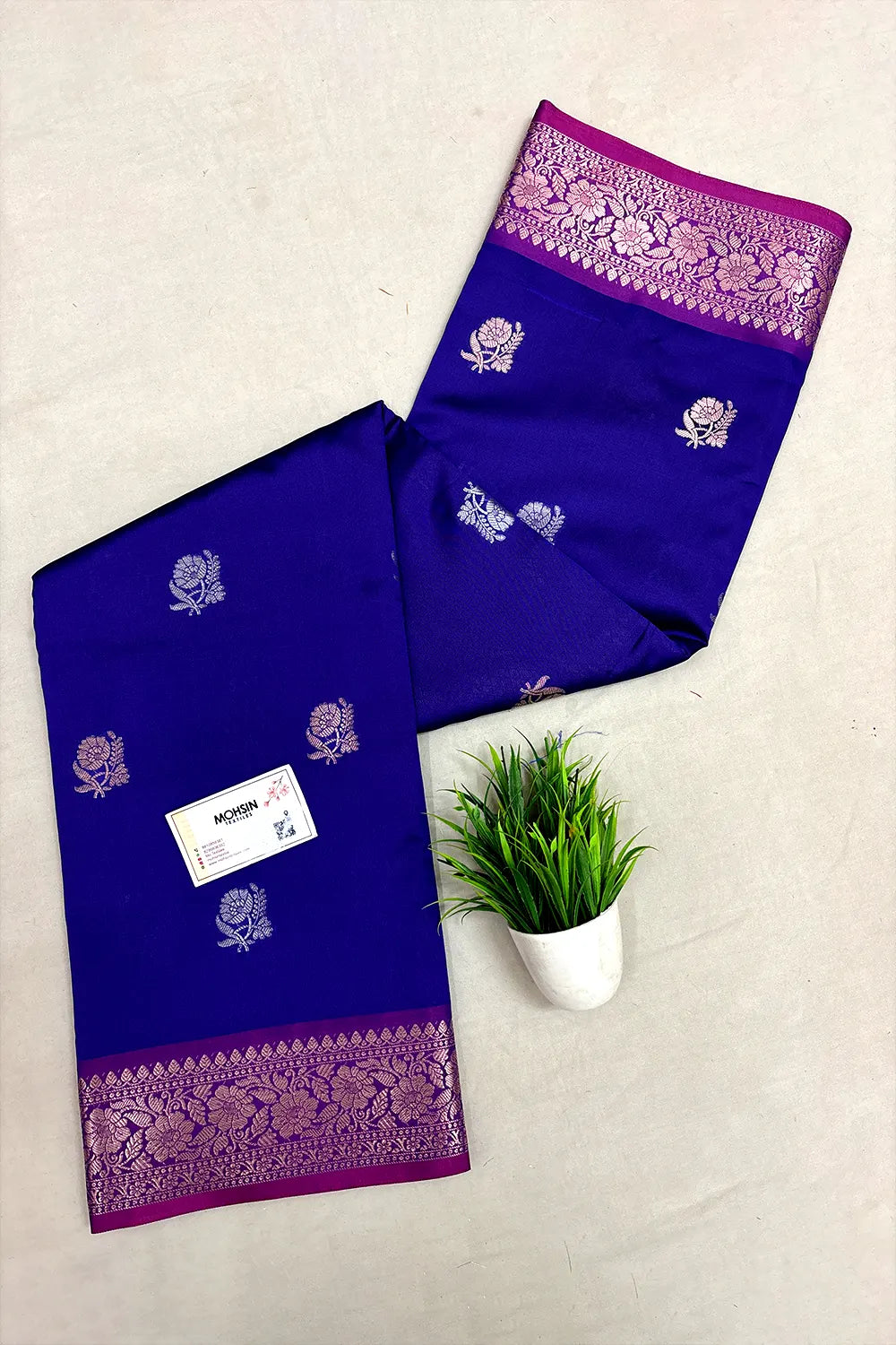 Auda Semi Katan Silk Banarasi Saree