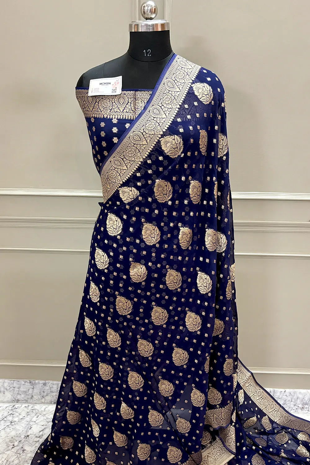 Auda Zari Georgette Silk Banarasi Saree