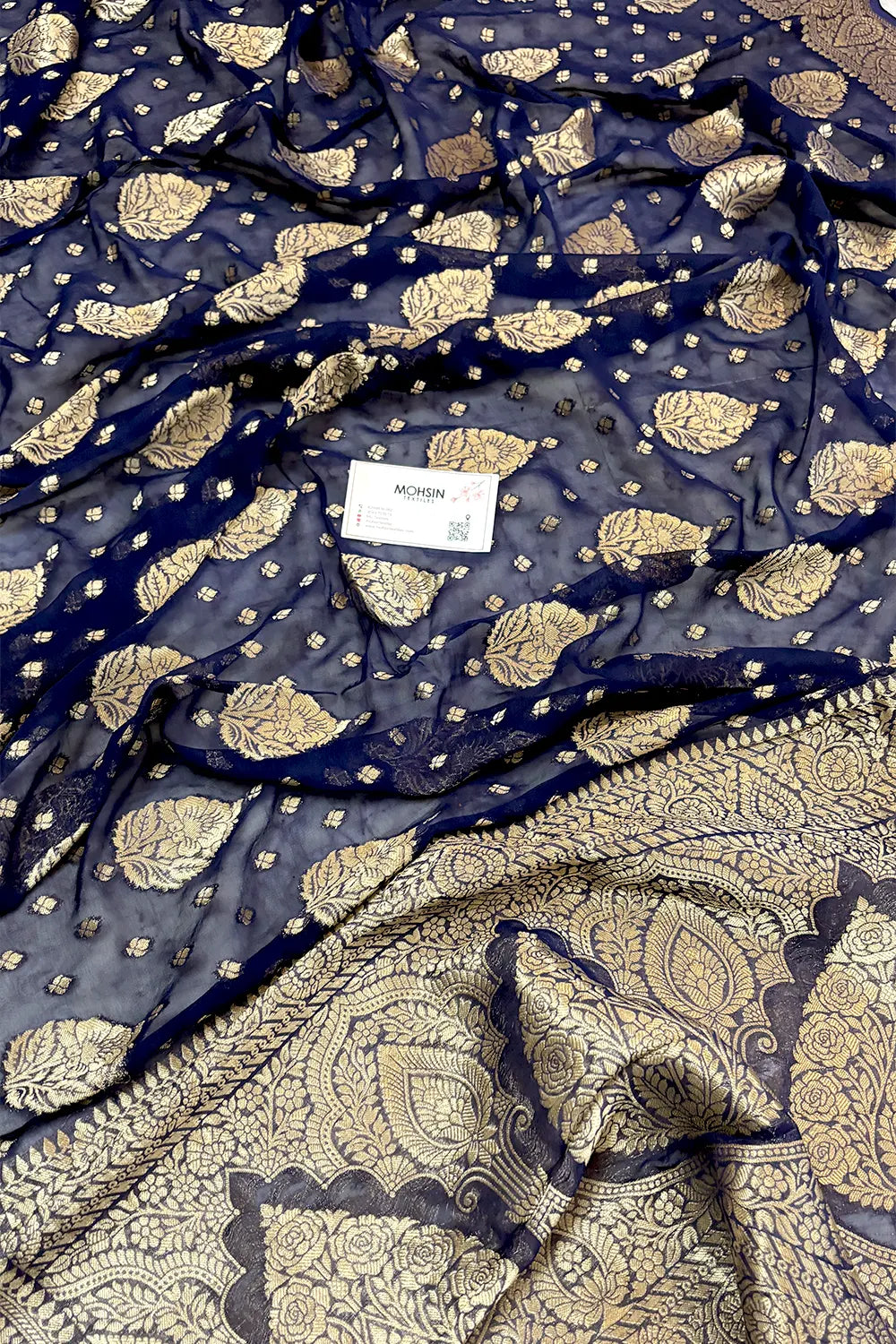 Auda Zari Georgette Silk Banarasi Saree