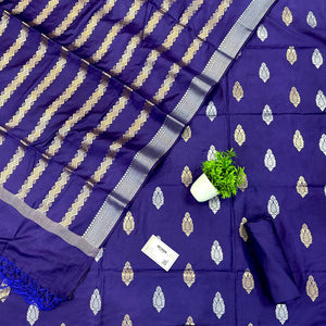 Auda Zari Satin Silk Banarasi Suit