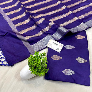 Auda Zari Satin Silk Banarasi Suit
