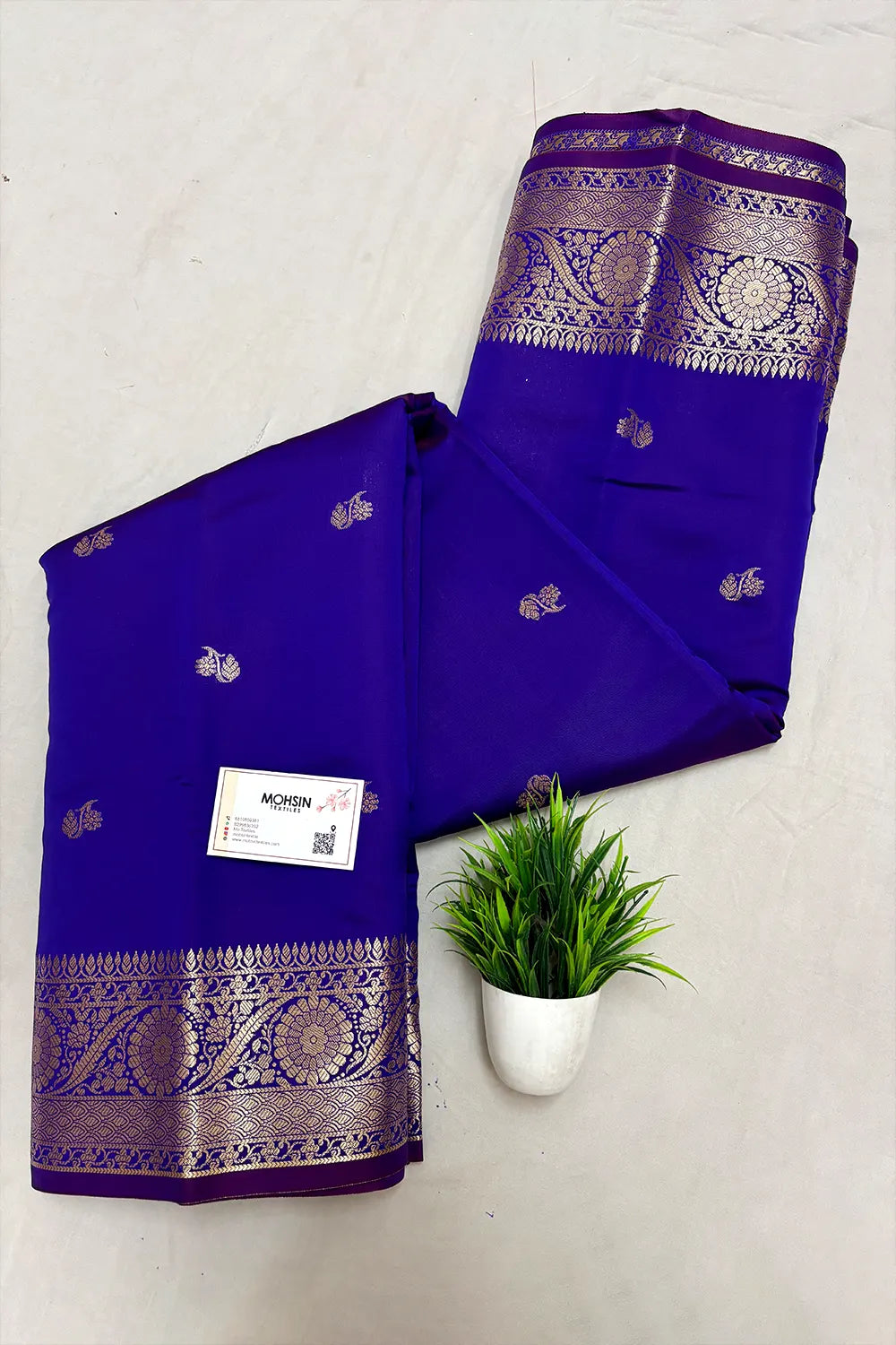 Auda Zari Semi Katan Silk Banarasi Saree