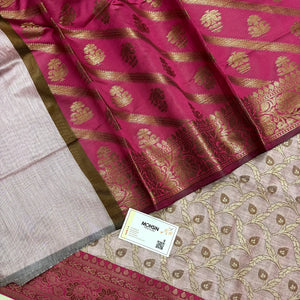 Baby Pink and Rani Patti Jaal Banarasi Silk Suit