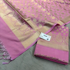 Baby Pink Gumbad Buti Katan Silk Banarasi Suit