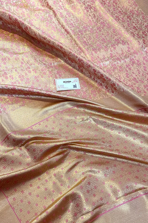Baby Pink Jamawar Katan Silk Banarasi Saree