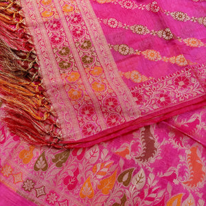 Baby Pink Resham Banarasi Silk Suit