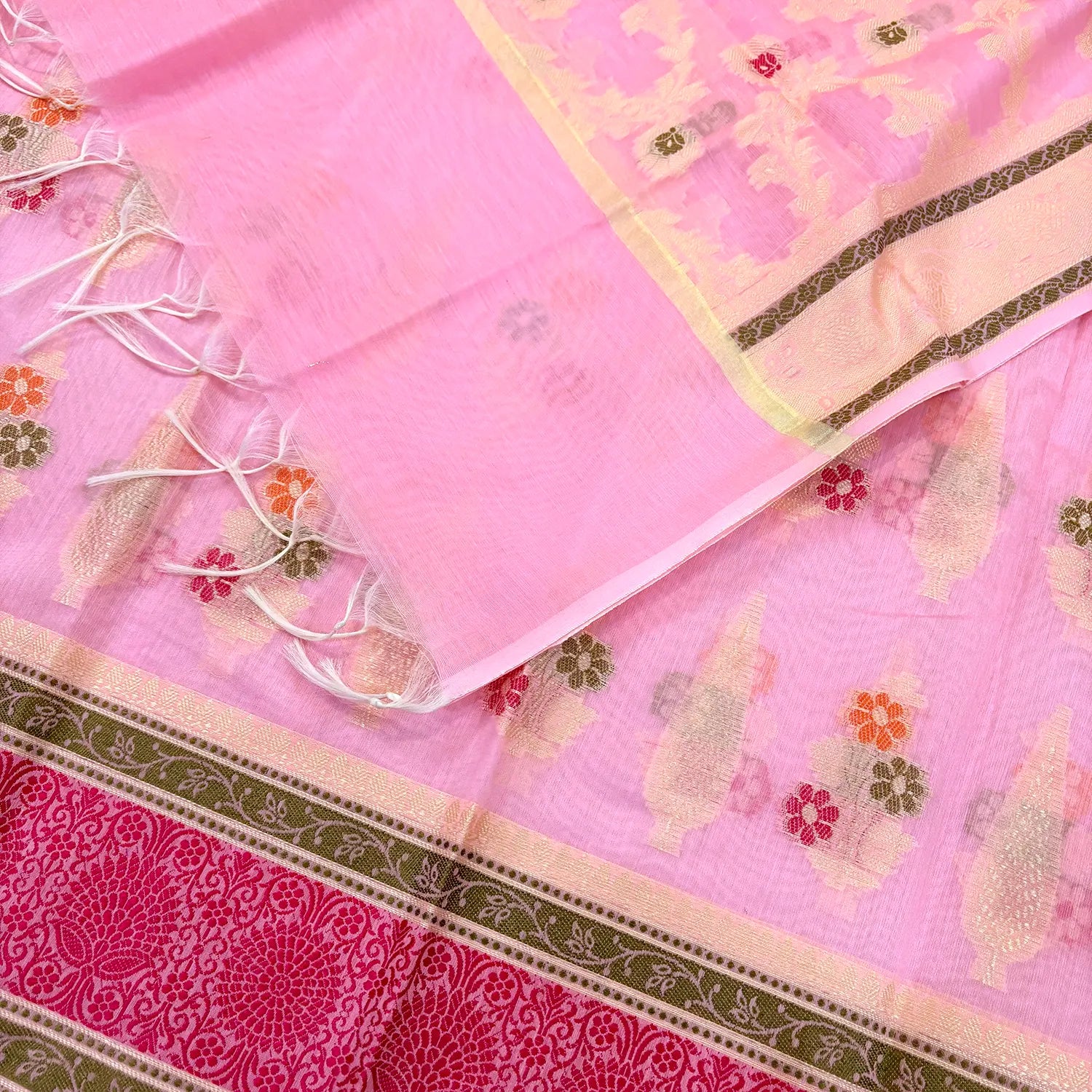 Baby Pink Resham Banarasi Silk Suit