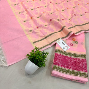 Baby Pink Resham Banarasi Silk Suit