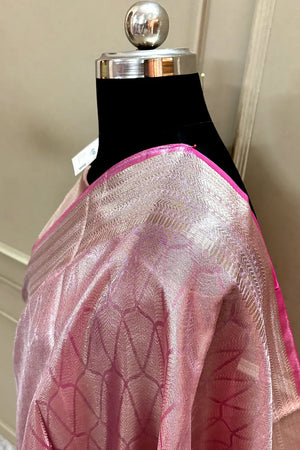 Baby Pink Tissue Silk Banarasi Saree