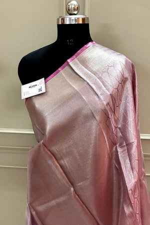 Baby Pink Tissue Silk Banarasi Saree