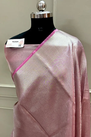 Baby Pink Tissue Silk Banarasi Saree