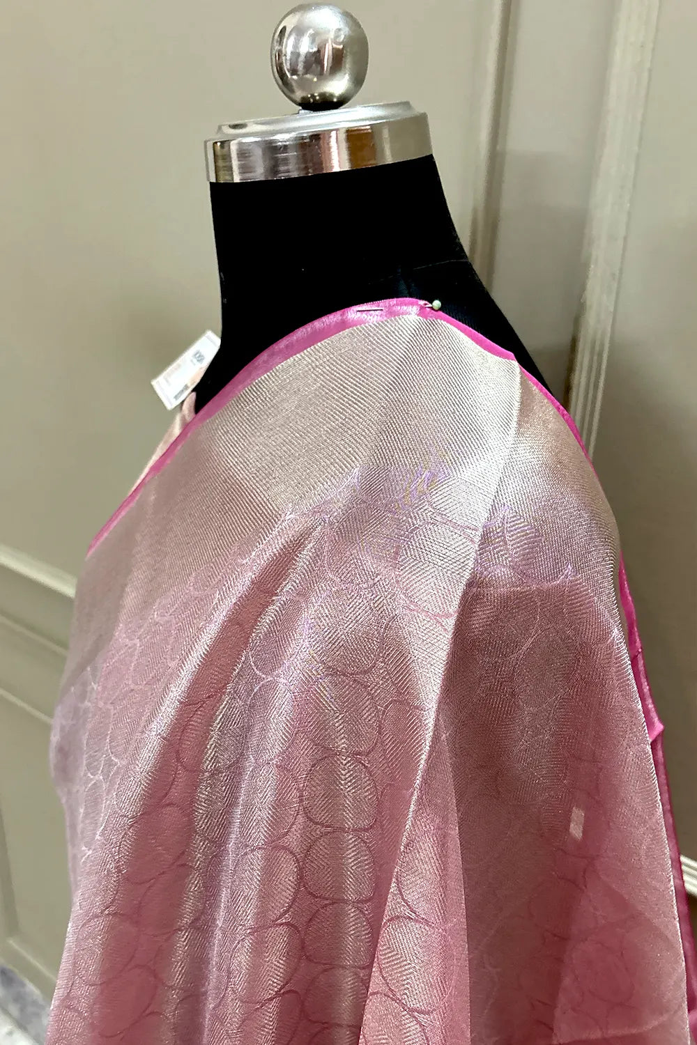 Baby Pink Tissue Silk Banarasi Saree