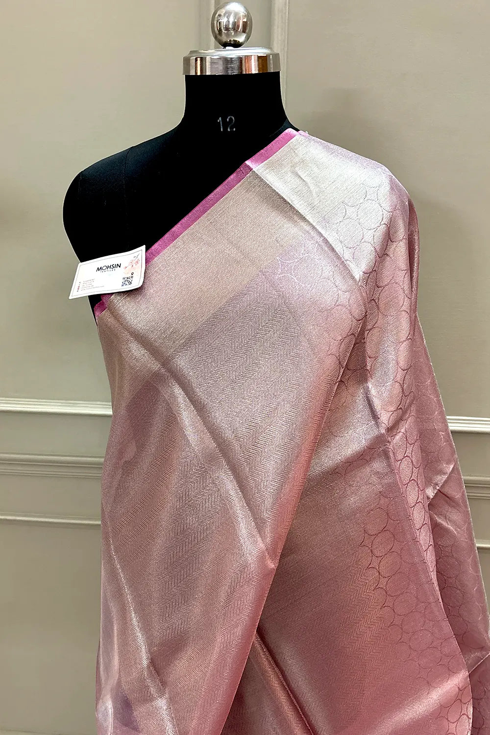 Baby Pink Tissue Silk Banarasi Saree