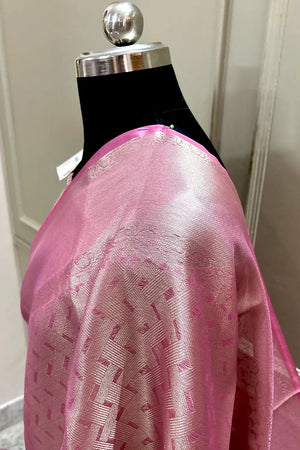 Baby Pink Tissue Silk Banarasi Saree