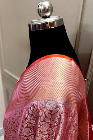 Baby Pink Tissue Silk Banarasi Saree