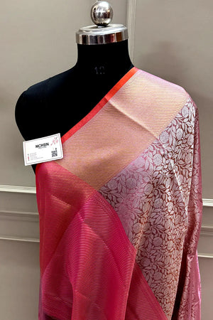 Baby Pink Tissue Silk Banarasi Saree