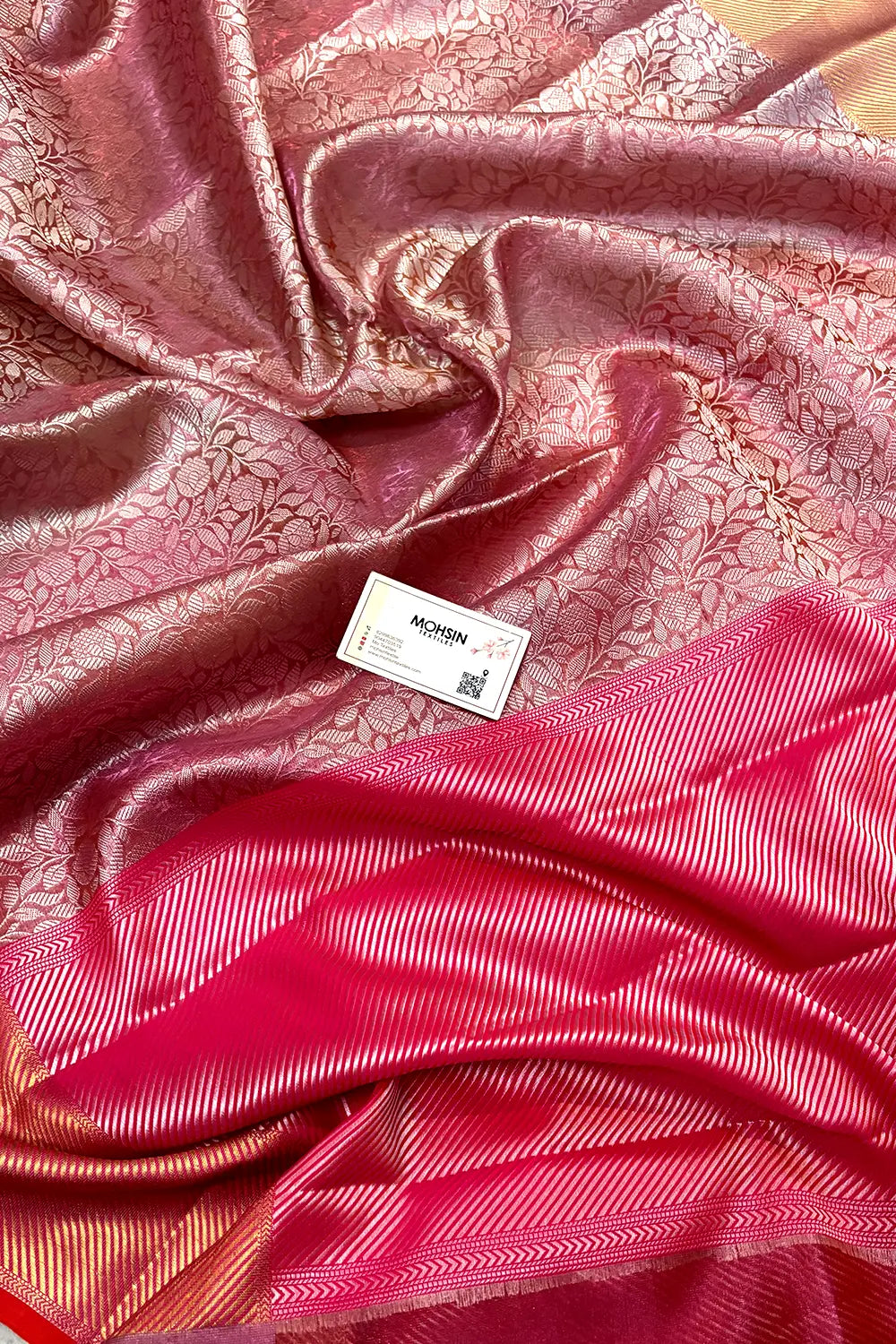 Baby Pink Tissue Silk Banarasi Saree